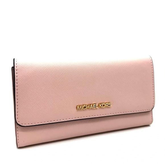 Michael Kors Large Trifold Wallet Powder Blush - Picture 1 of 7